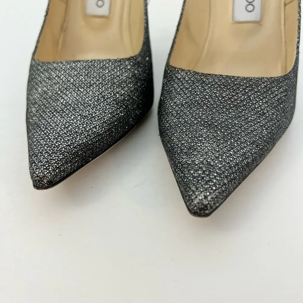 Jimmy Choo Glitter Pointed-Toe Pumps Shoes Heels | Size 37 (US 7)